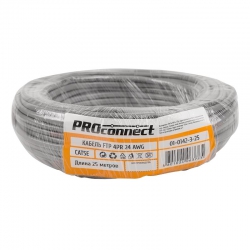 Кабель FTP 4PR 24AWG, CCA, CAT5e, PVC серый, (бухта 25 м) PROconnect 01-0142-3-25 *